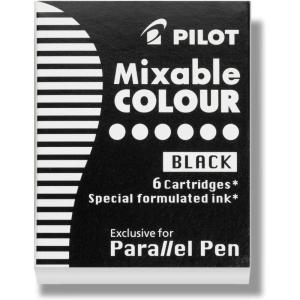 PILOT Parallel Mixable Color Ink Refills for Calligraphy Pens, 12 Colors, 12-Pack (77312)(Black)