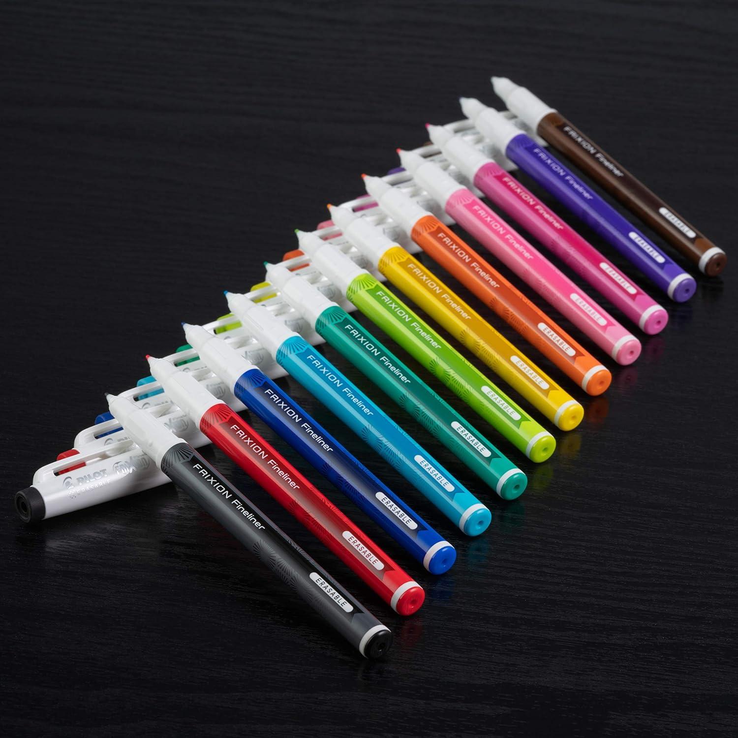 imagePilot FriXion Fineliner Erasable Marker Pens Fine Point 7 mm Pack of 12 Assorted ColorsVivid 12