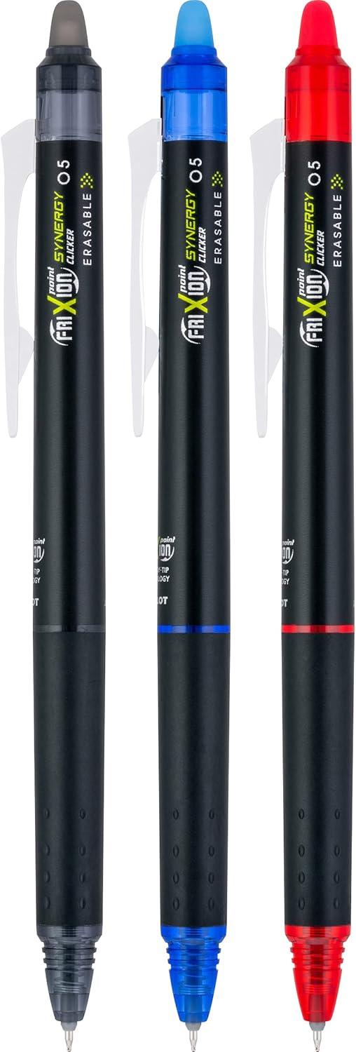 imagePilot FriXion Synergy Clicker Erasable Refillable Retractable Gel Ink Pens Extra Fine Point 05 mm Pack of 7 Assorted ColorsAssorted 3
