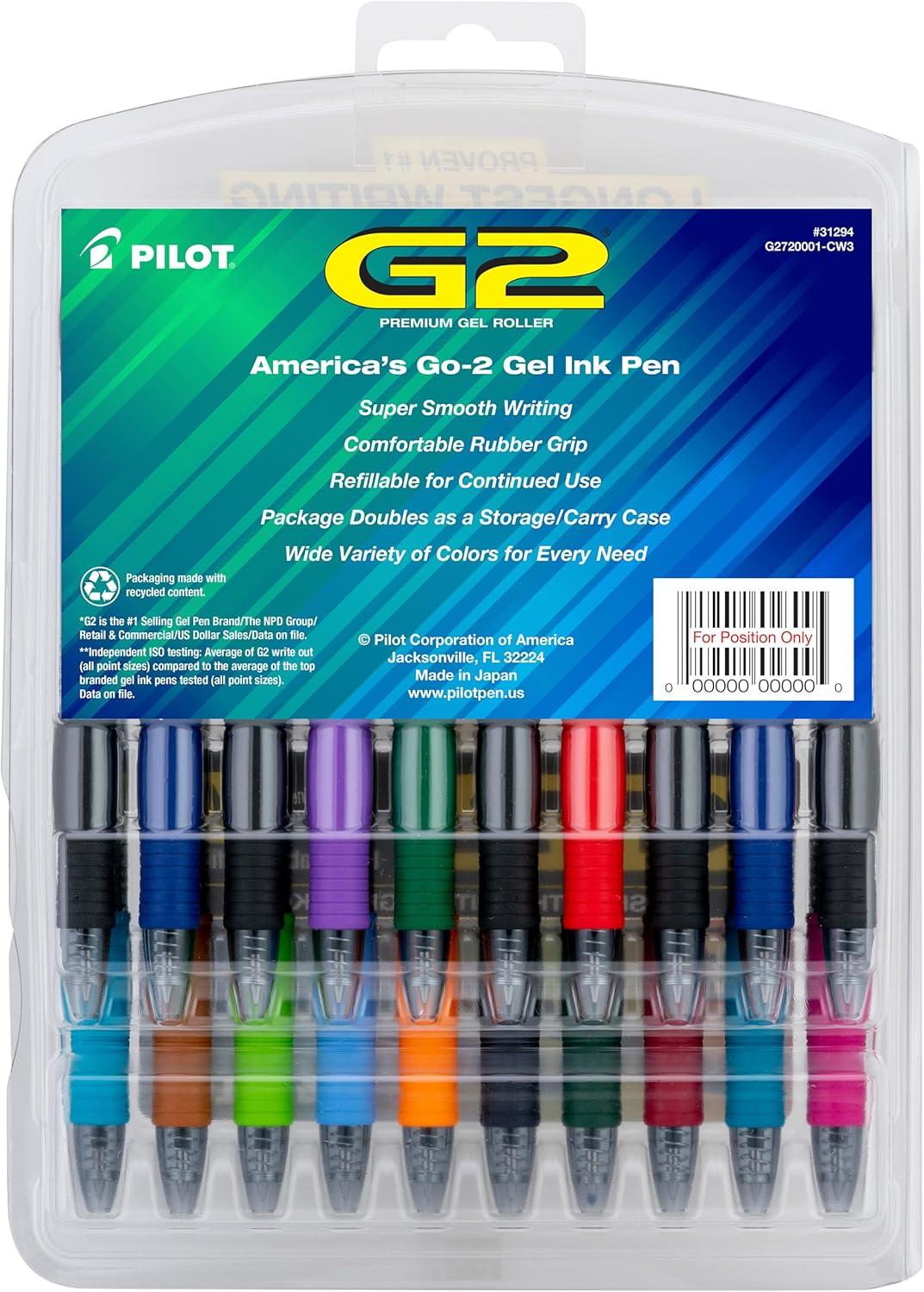 imagePilot G2 Premium Gel Pens Gel Roller Pens Fine Point 07 mm Assorted Colors 20Assorted Classic