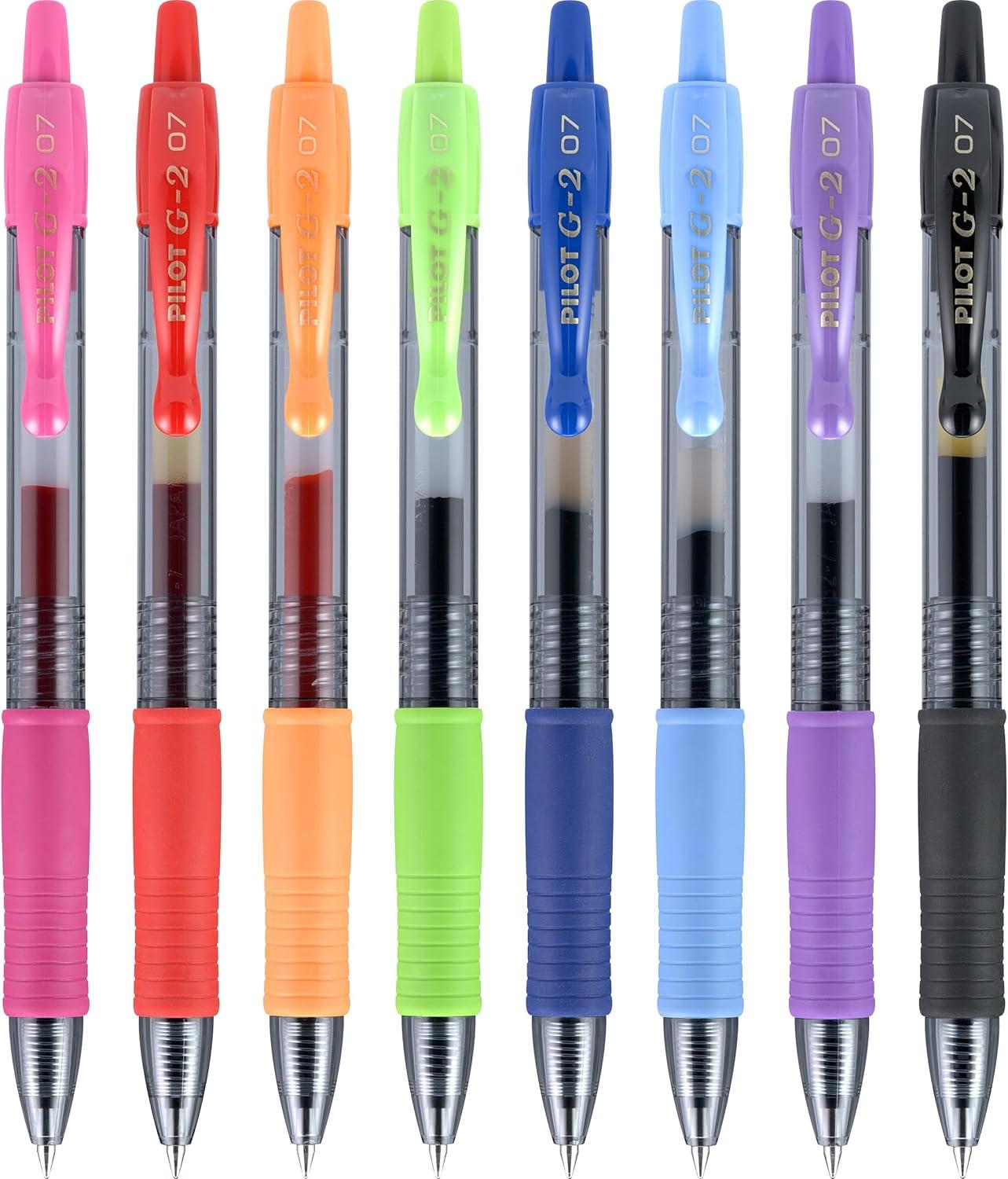 imagePilot G2 Premium Gel Pens Gel Roller Pens Fine Point 07 mm Assorted Colors 8Assorted Classic