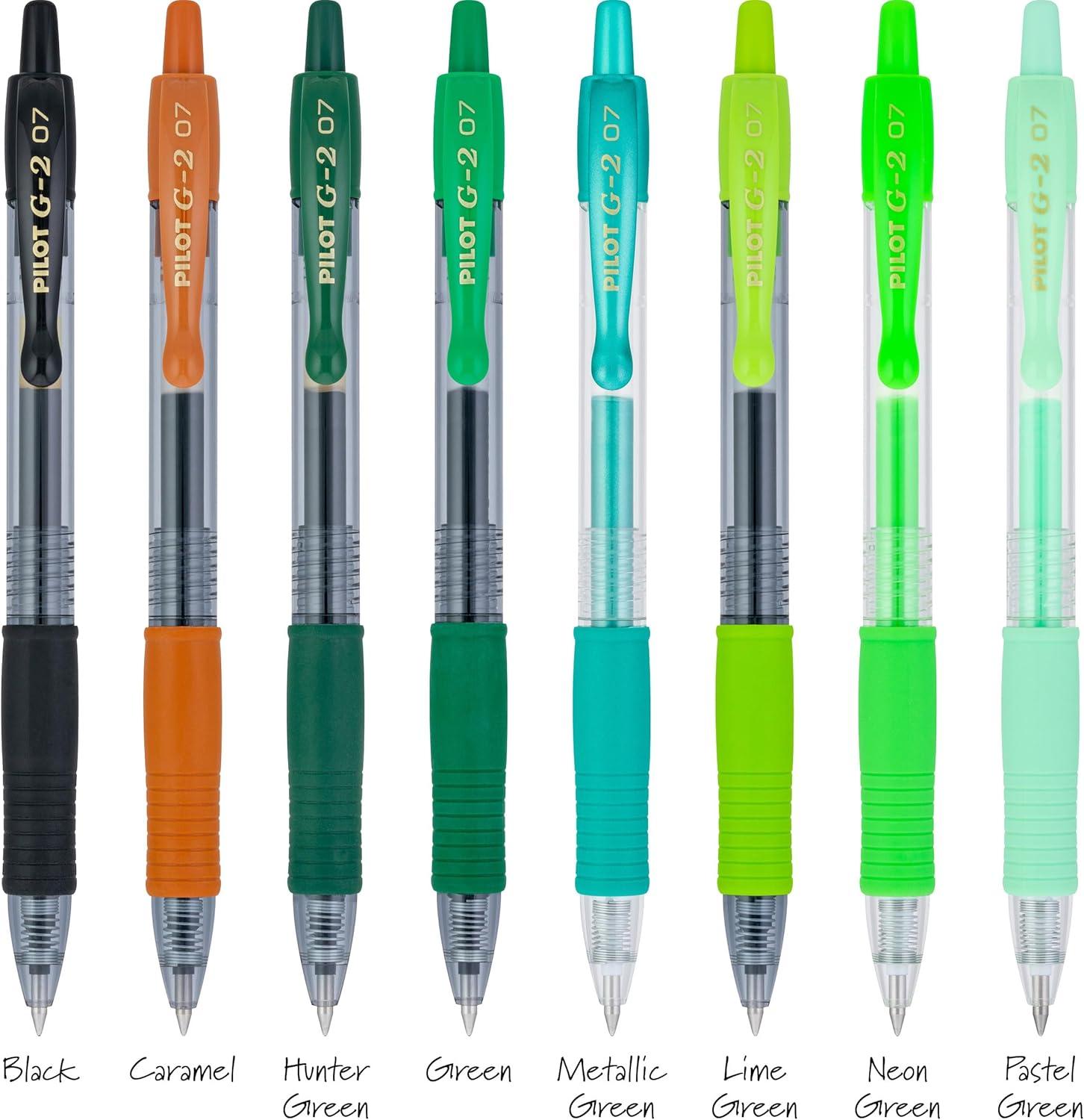 imagePilot G2 Premium Gel Roller Pens G2 Boost Greens Pack The Colors of Balance 8 Pack Pouch Fine Point 07 mm AssortedAssorted Green