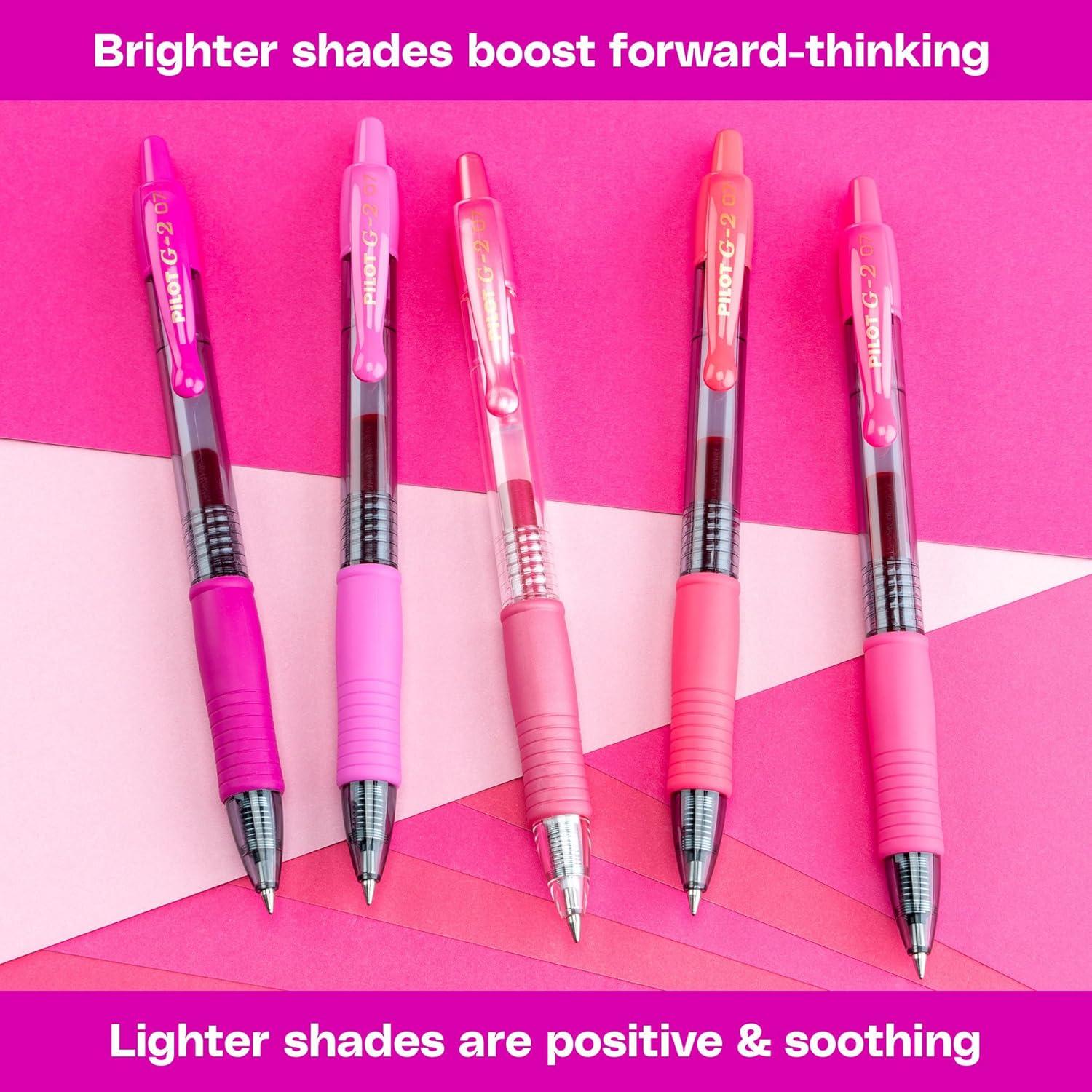 imagePilot G2 Premium Gel Roller Pens G2 Boost Greens Pack The Colors of Balance 8 Pack Pouch Fine Point 07 mm AssortedAssorted Pink