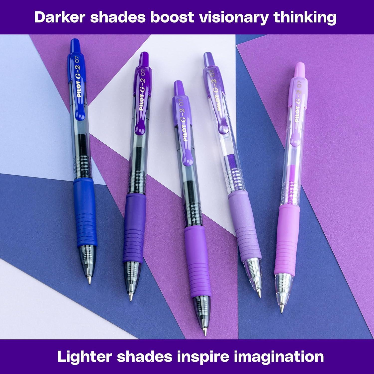 imagePilot G2 Premium Gel Roller Pens G2 Boost Greens Pack The Colors of Balance 8 Pack Pouch Fine Point 07 mm AssortedAssorted Purple