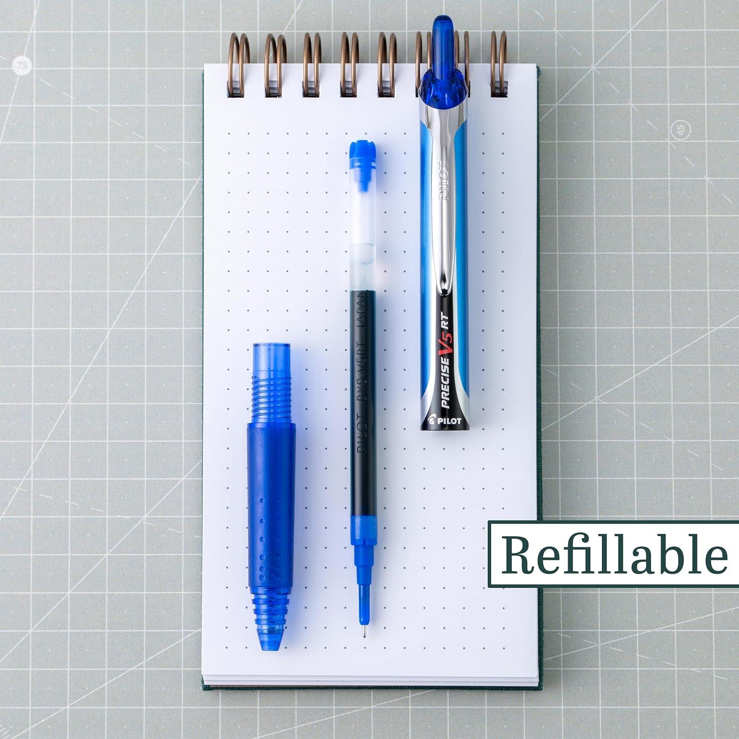 imagePilot Precise V5 RT Refillable ampamp Retractable Liquid Ink Rolling Ball Pens Extra Fine Point 05 mm Assorted Ink Colors Pack of 7Assorted Bulk