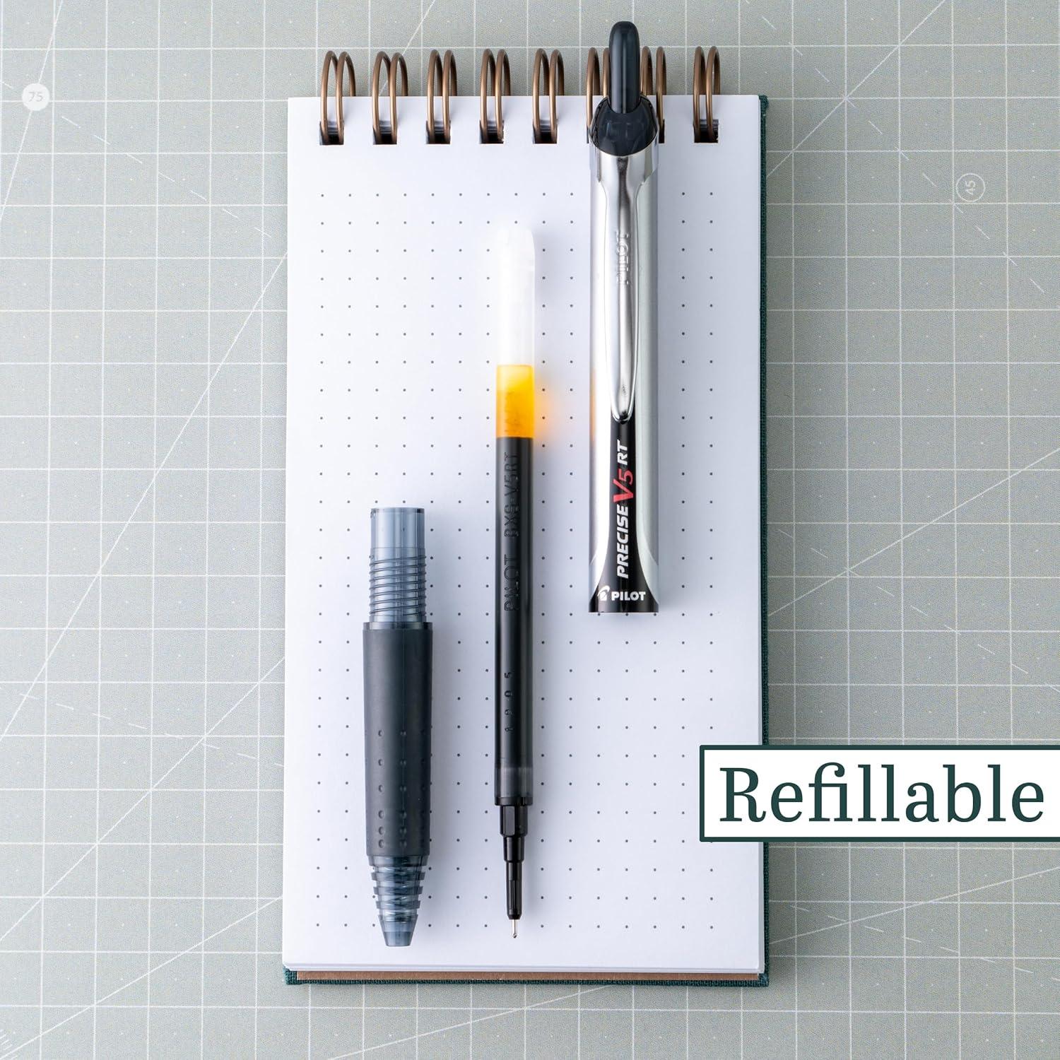 imagePilot Precise V5 RT Refillable ampamp Retractable Rolling Ball Pens Extra Fine Point 05 mm Assorted Colors Pack of 12Assorted