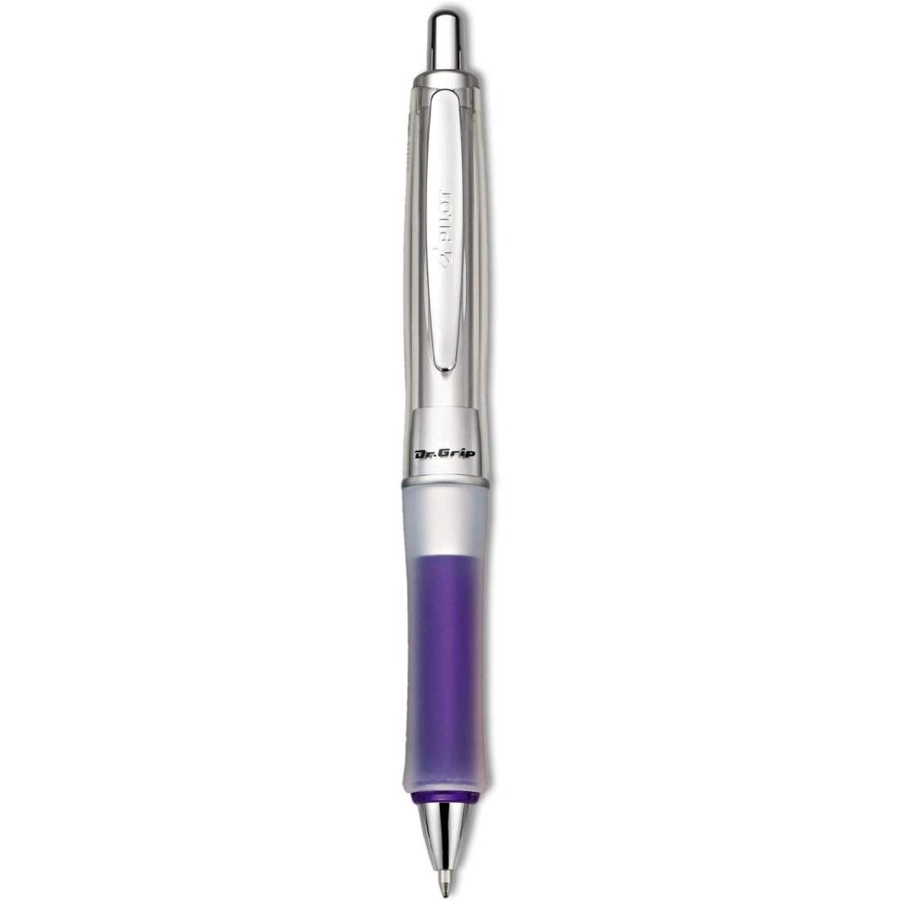 imagePILOT Dr Grip Center of Gravity Refillable ampamp Retractable Ballpoint Pen Medium Point Pink Grip Black Ink Single Pen 36182Blue Grip