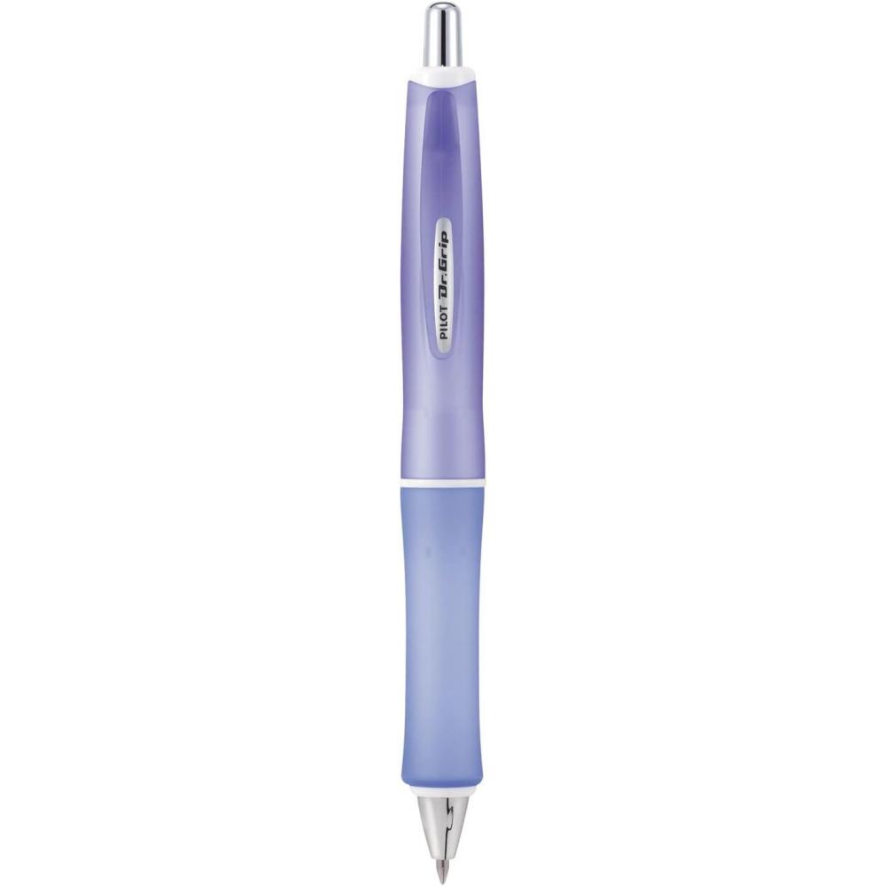 imagePILOT Dr Grip Frosted Refillable ampamp Retractable Advanced Ink Ballpoint Pen Medium Point Assorted Color Barrels Black Ink 3Pack 14628Purple Barrel