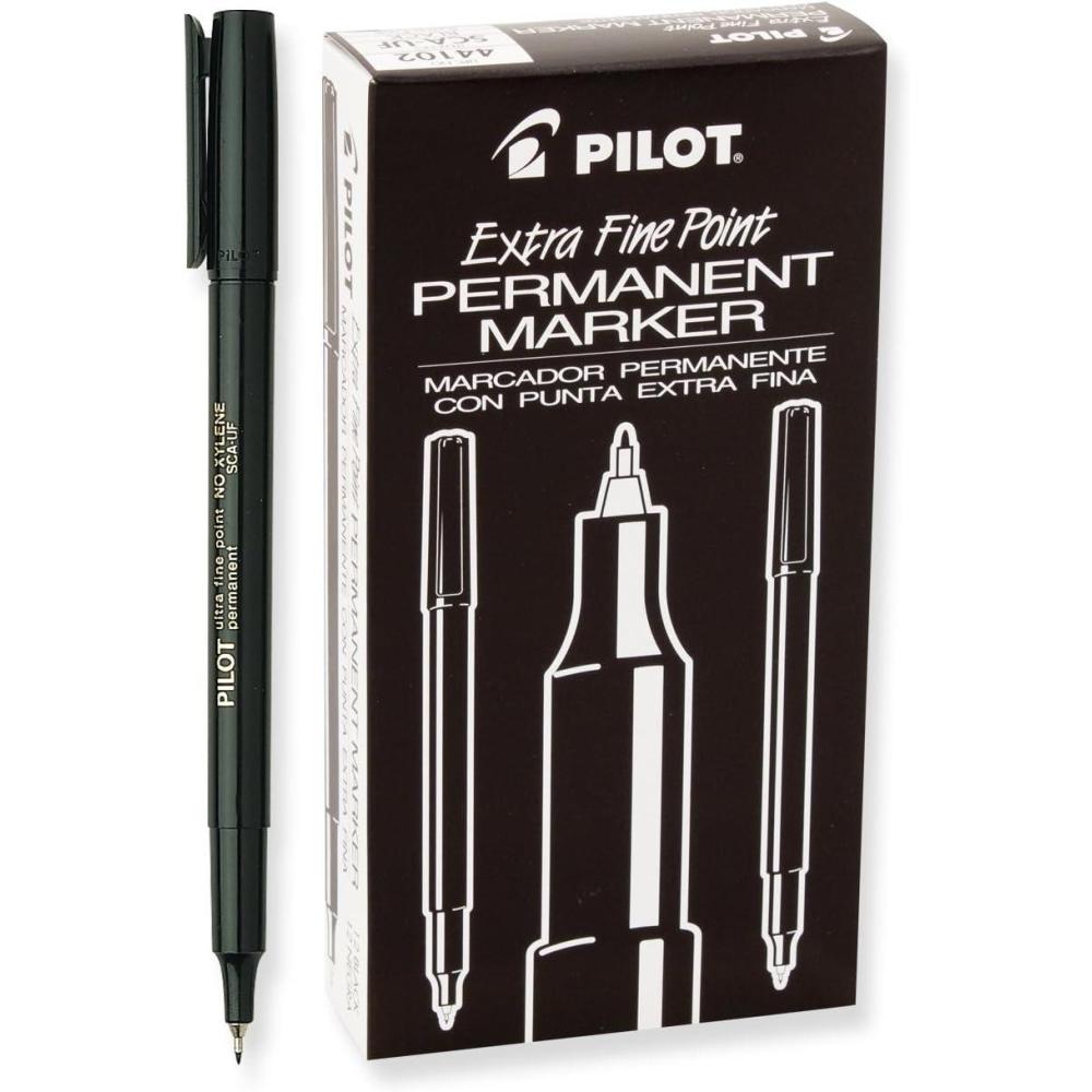 imagePILOT Extra Fine Point Permanent Markers Black Ink 12Pack 44102Black