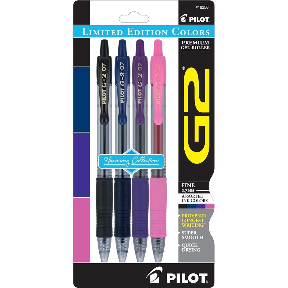 imagePILOT G2 Limited Edition Harmony Ink Collection Retractable Gel Pens 07mm Fine Point Assorted Ink 10Pack4Pack