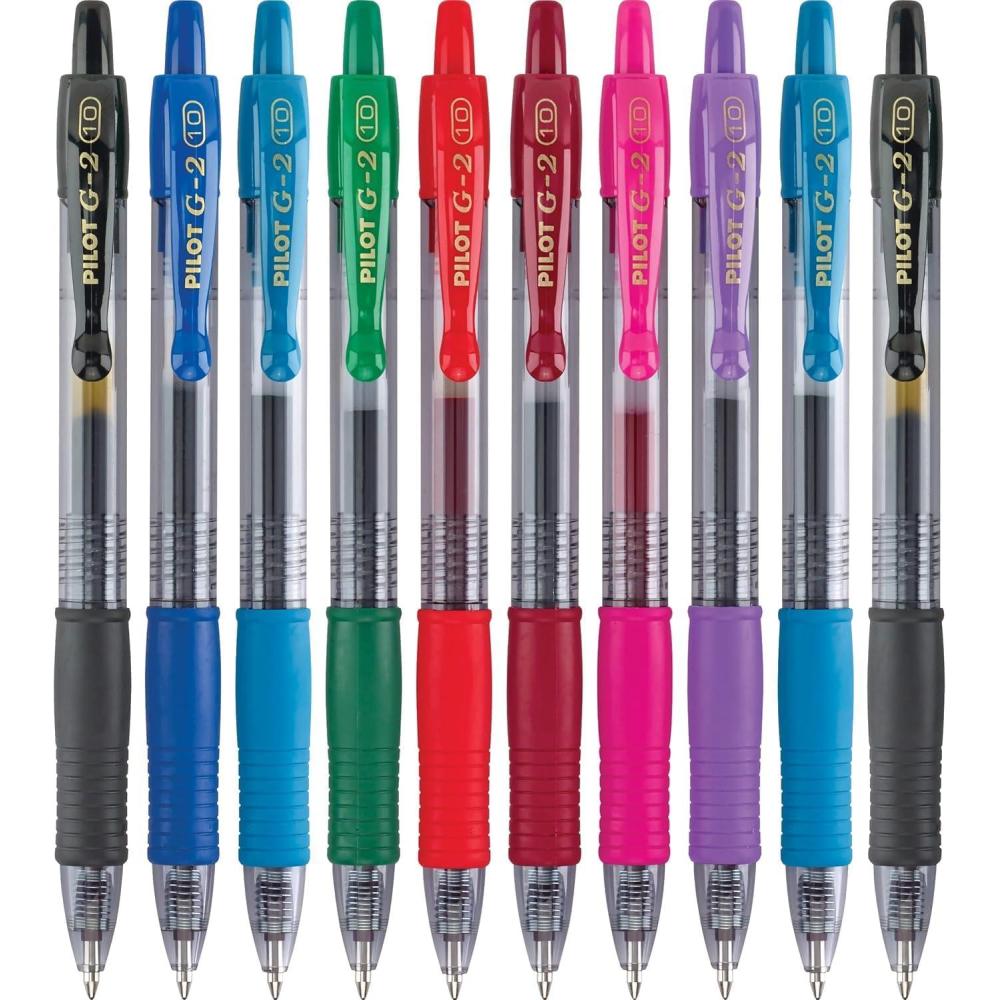 imagePILOT G2 Premium Retractable GelInk Rolling Ball Pens Bold Point 10mm Assorted 10Pack 11887