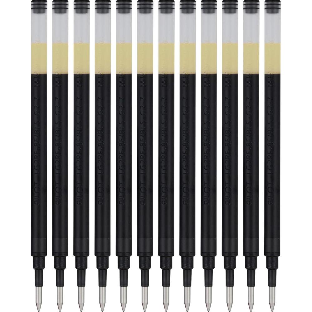 imagePILOT Pen G2 Gel Ink Refills For Rolling Ball Pens Fine Point 07mm Black Ink 12Pack