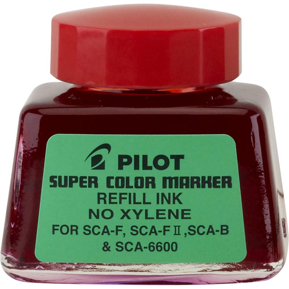 imagePILOT Super Color Jumbo Refillable Permanent Markers XyleneFree Black Ink ExtraWide Chisel Point 12Pack 45100Red