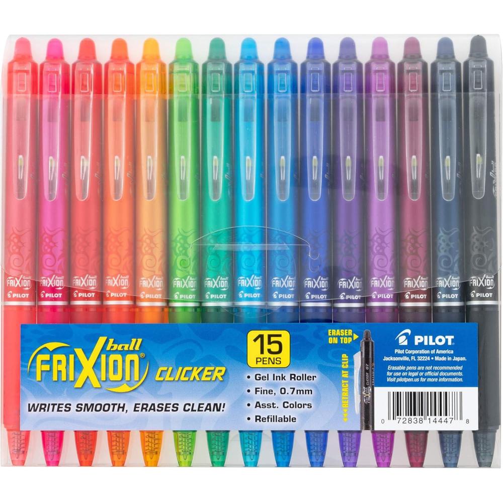 imagePilot FriXion Erasable Gel Pens Fine Point 07 mm Erasable Pens Pack of 10 Assorted ColorsAssorted Bulk