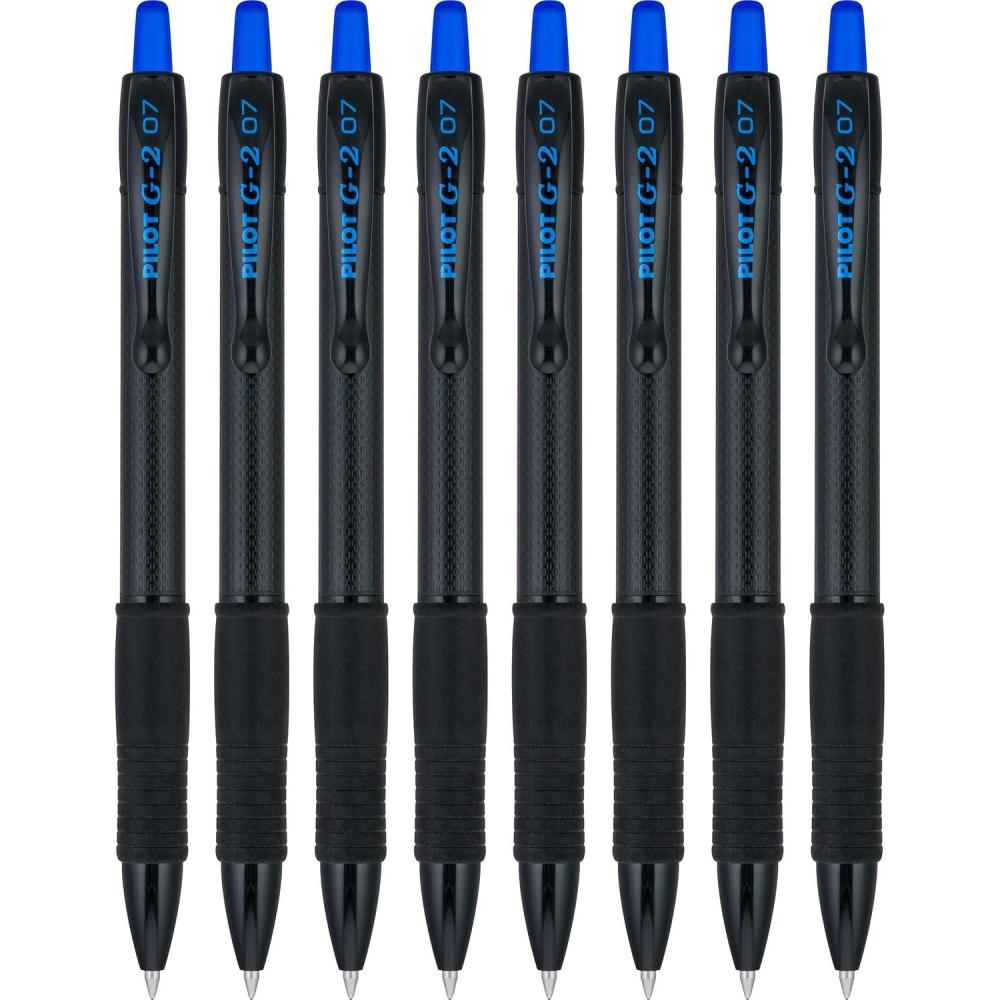 imagePilot G2 Edge Premium Gel Roller Pens Fine Point 07 mm Black Pack of 8Blue