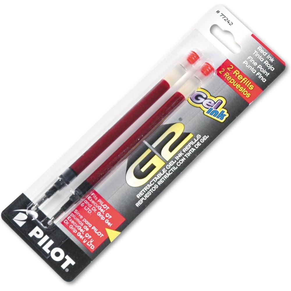 imagePilot G2 Gel Ink Refills Fine Point 07 mm Red Pack of 2