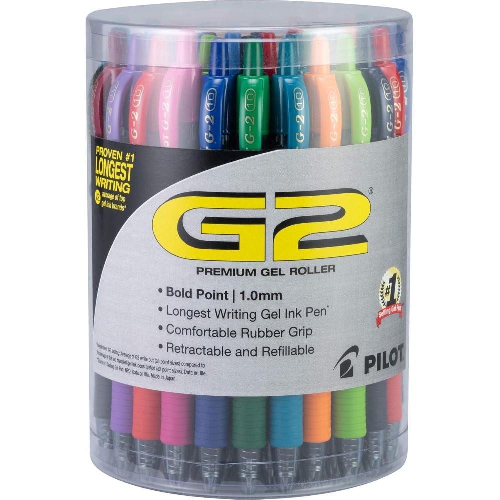 imagePilot G2 Premium Gel Roller Pens Bold Point 1 mm Tub of 36 Assorted Colors36 Count Pack of 1