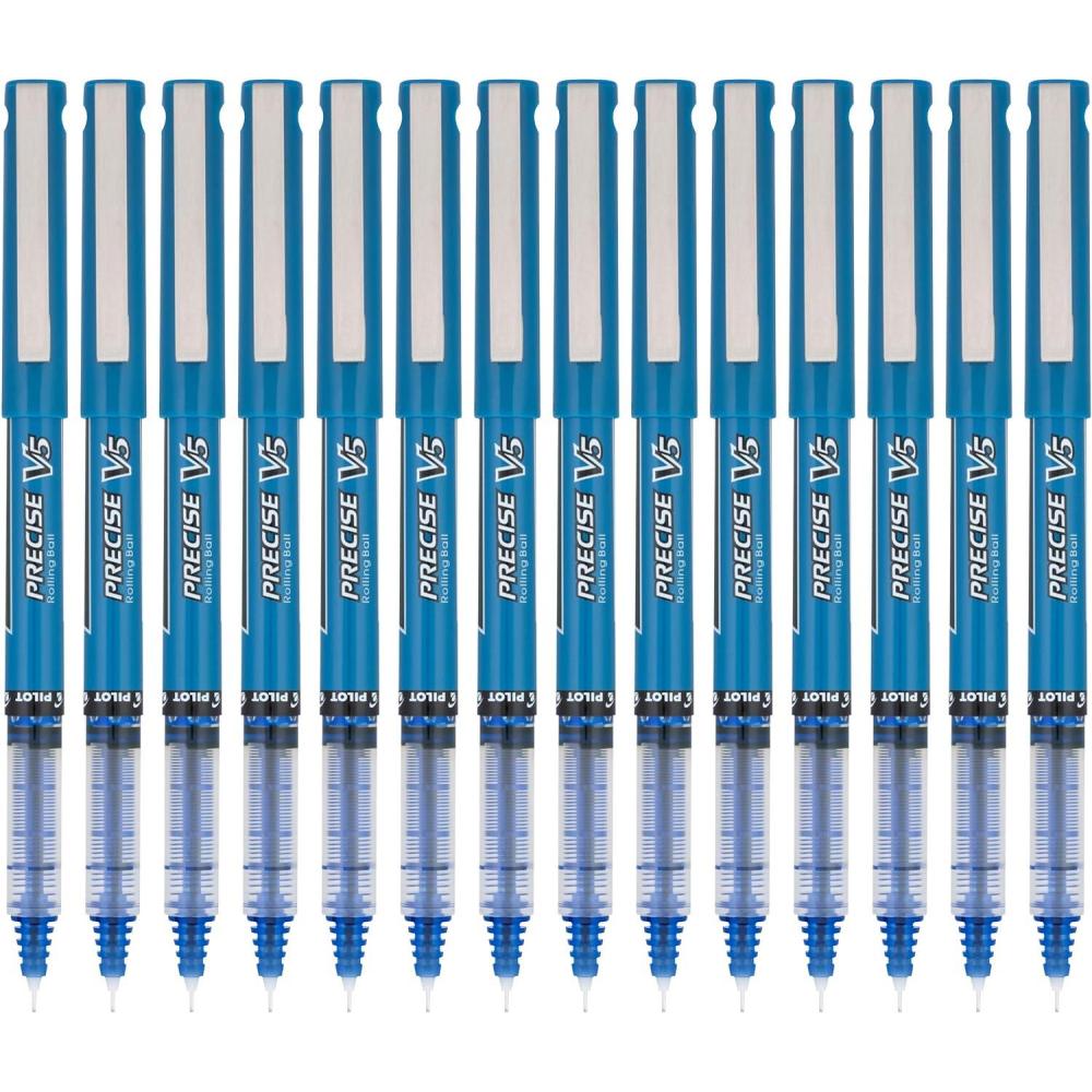 imagePilot Precise V5 Rollerball Pens Extra Fine Point 05 mm Black Pen Black Pack of 14Blue