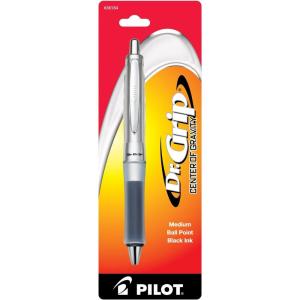 PILOT Dr. Grip Center of Gravity Refillable & Retractable Ballpoint Pen, Medium Point, Pink Grip, Black Ink, Single Pen (36182)(Grip Color May Vary)