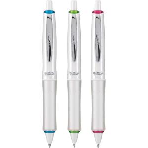 PILOT Dr. Grip FullBlack Refillable & Retractable Ballpoint Pen, Medium Point, Black Ink, 3-Pack (14634)(Pure White)