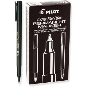 PILOT Extra Fine Point Permanent Markers, Black Ink, 12-Pack (44102)(Black)