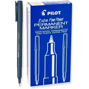PILOT Extra Fine Point Permanent Markers, Black Ink, 12-Pack (44102)(Blue)