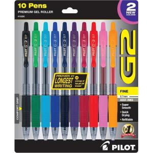 PILOT G2 Limited Edition Harmony Ink Collection Retractable Gel Pens, 0.7mm Fine Point, Assorted Ink, 10-Pack(New Rose Pink & Grape Inks), 10-Pack(Assorted)