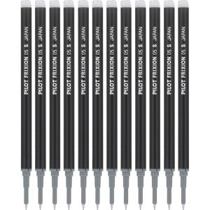 PILOT Pen FriXion Gel Ink Refills for Erasable Pens, Extra-Fine Point, 0.5mm, Black Ink, 12-Pack