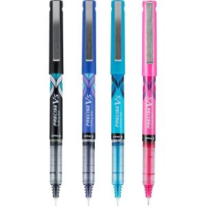 PILOT, Precise V5 Deco Collection, Capped Liquid Ink Rolling Ball Pens, Extra Fine Point 0.5 mm, Assorted Colors, Pack of 9(4 Count (Pack of 1))
