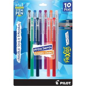Pilot, FriXion ColorSticks Erasable Gel Ink Pens, Fine Point 0.7 mm, Tub of 36, Assorted Colors(Classic 10)