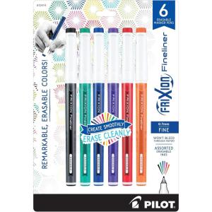 Pilot, FriXion Fineliner Erasable Marker Pens, Fine Point .7 mm, Pack of 12, Assorted Colors(Assorted)