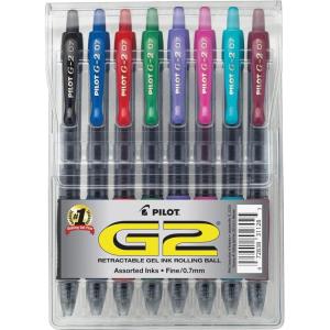 Pilot G2 Premium Gel Pens, Gel Roller Pens, Fine Point 0.7 mm Assorted Colors 8(Assorted Fashion)