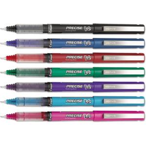 Pilot, Precise V5, Capped Liquid Ink Rolling Ball Pens, Extra Fine Point 0.5 mm, Assorted Colors, Pack of 7(Precise V5)