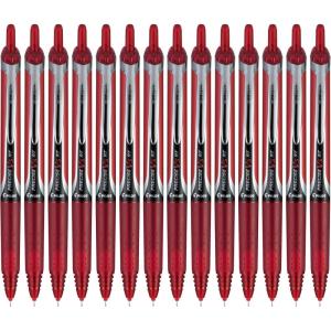 Pilot, Precise V5 RT Refillable & Retractable Rolling Ball Pens, Extra Fine Point 0.5 mm, Blue, Pack of 14(Red)