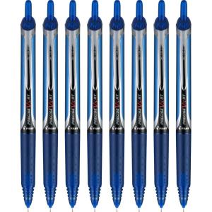 Pilot, Precise V5 RT Refillable & Retractable Rolling Ball Pens, Extra Fine Point 0.5 mm, Blue, Pack of 8(Blue)
