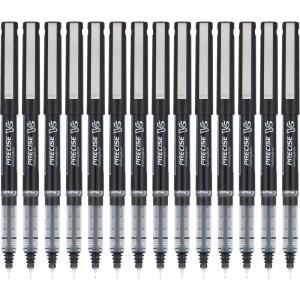 Pilot Precise V5 Rollerball Pens, Extra Fine Point 0.5 mm Black Pen, Black, Pack of 14(Black)