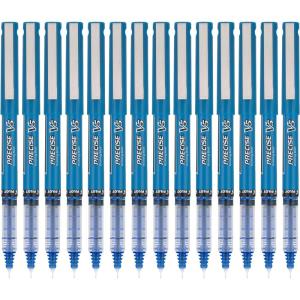 Pilot Precise V5 Rollerball Pens, Extra Fine Point 0.5 mm Black Pen, Black, Pack of 14(Blue)
