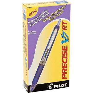 Pilot Precise V7 RT Refillable & Retractable Liquid Ink Rolling Ball Pens, Fine Point (0.7 mm), Black, 12-Pack(Blue)