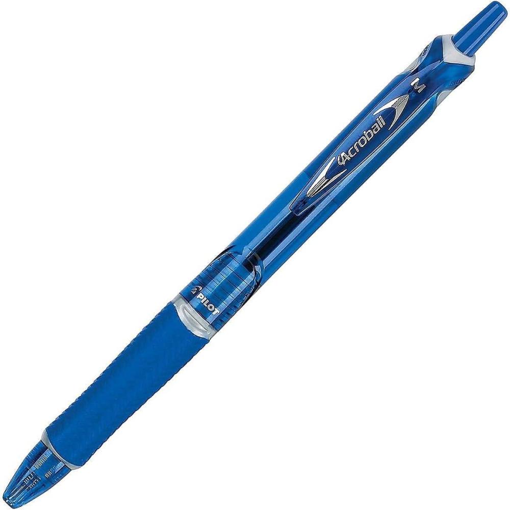 imagePILOT Acroball Colors Advanced Ink Refillable ampamp Retractable Ball Point Pens Medium Point Blue Ink 12Pack 31811Blue