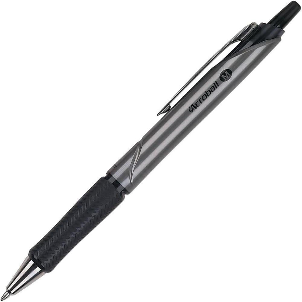 imagePILOT Acroball Pro Advanced Ink Refillable ampamp Retractable Ball Point Pens Medium Point Black Ink 12Pack 31910Black