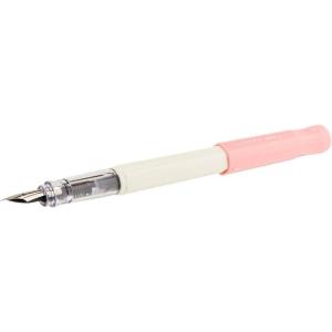 PILOT Kakuno Fountain Pen, Clear Barrel, Medium Nib (10822)(White/Pink Barrel)