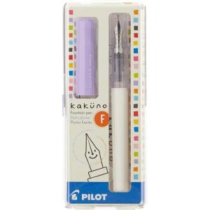 PILOT Kakuno Fountain Pen, Clear Barrel, Medium Nib (10822)(White/Purple Barrel)