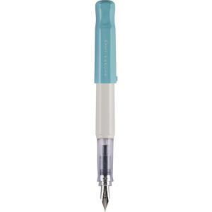 PILOT Kakuno Fountain Pen, Clear Barrel, Medium Nib (10822)(White/Turquoise Barrel)