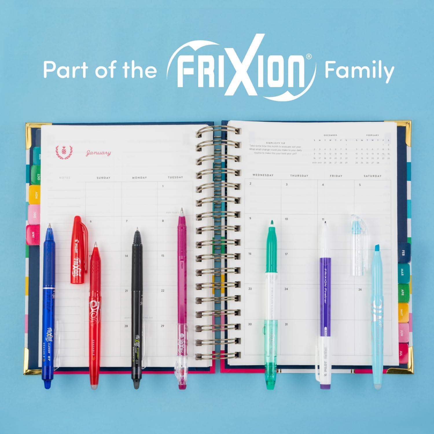 imagePILOT FriXion Waai Erasable Gel Pens 8 Pack Pouch Extra Fine Point 05 mm Assorted Colors