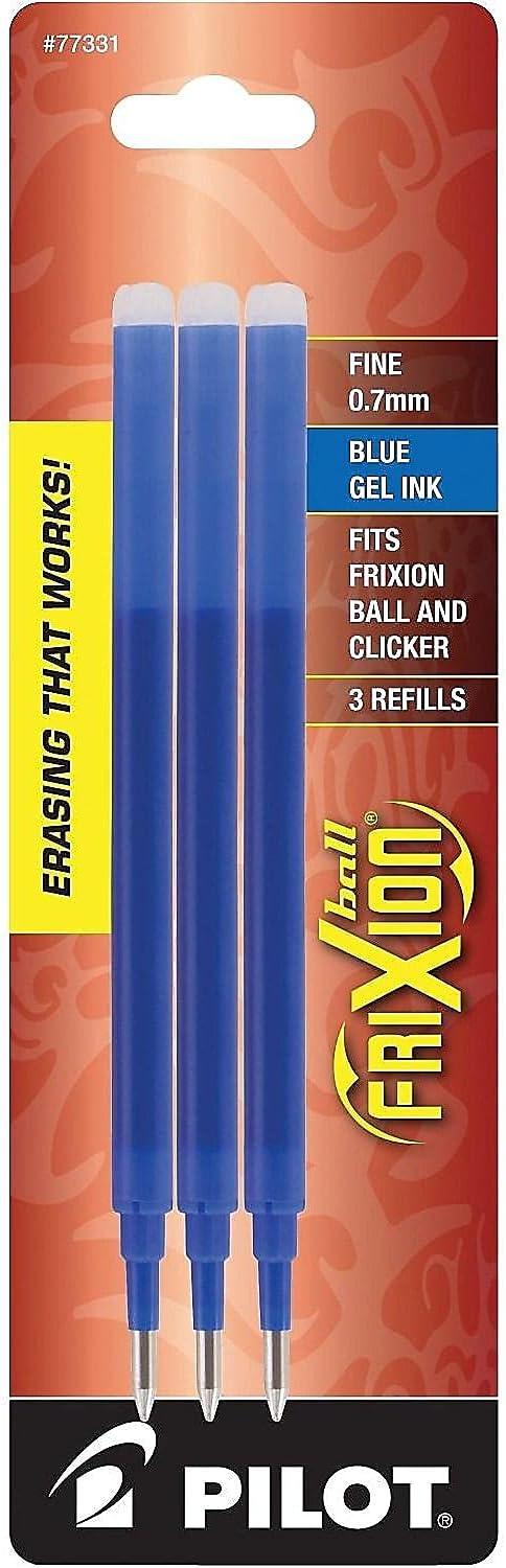 imagePilot FriXion Ball Gel Ink Refills for Erasable Pens Fine Point 07 mm Pack of 3 Blue