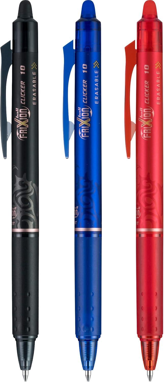 imagePilot FriXion Clicker Erasable Gel Pens Bold Point 1 mm Pack of 12 BlueRed