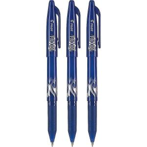 Pilot, FriXion Ball Erasable & Refillable Gel Ink Pens, Fine Point 0.7 mm, Pack of 3, Black(Blue)