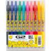 imagePILOT G2 Premium Gel Roller Pens G2 x SmileyWorld Collection Write Happier 10 Pack Pouch Fine Point 07 mm Assorted