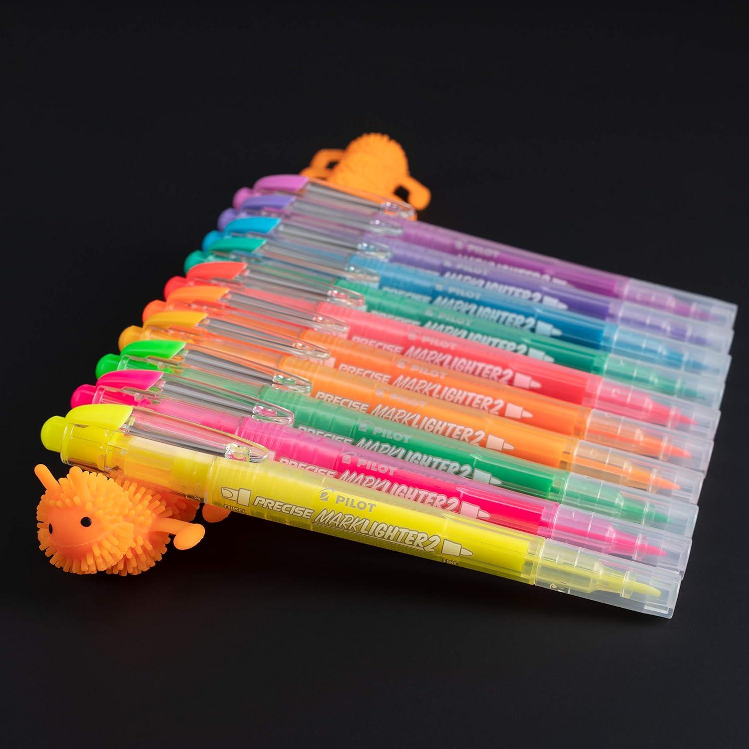 imagePILOT Precise Marklighter2 Dual Tip Highlighters Broad Chisel and ExtraFine Bullet Point Tips Assorted Colors Pack of 1036Pack
