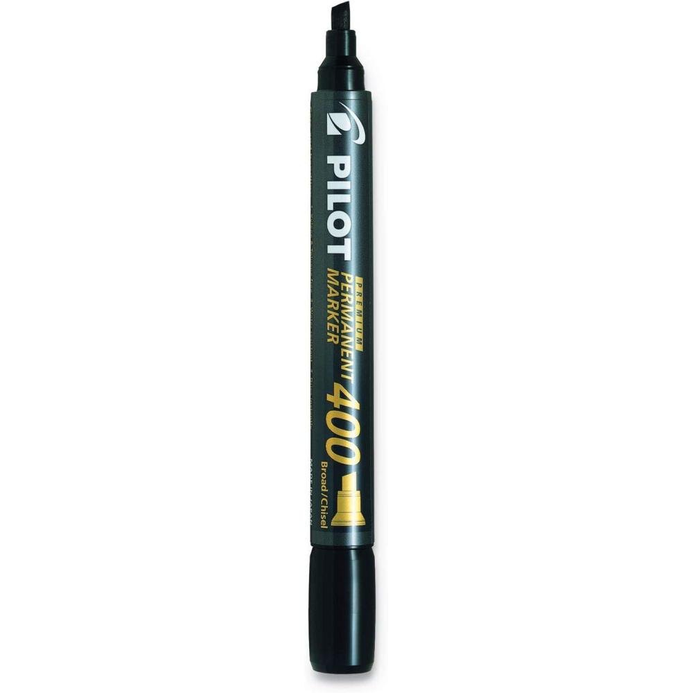 imagePILOT Premium 400 Permanent Markers Broad Point Chisel Tip Black Ink Box of 36 44144Black